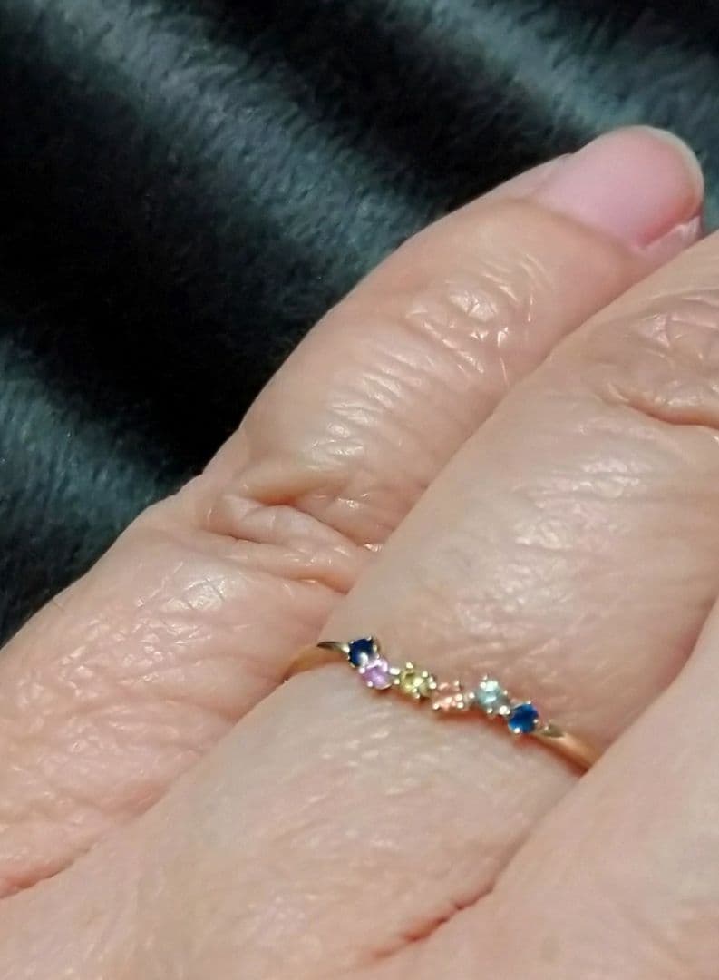 らら　10金 カラーサファイアリング　15号