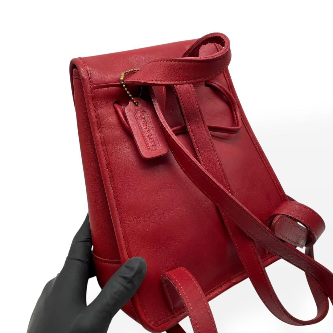 極美品　COACH オールドコーチ　リュック　レザー　レッド　9960