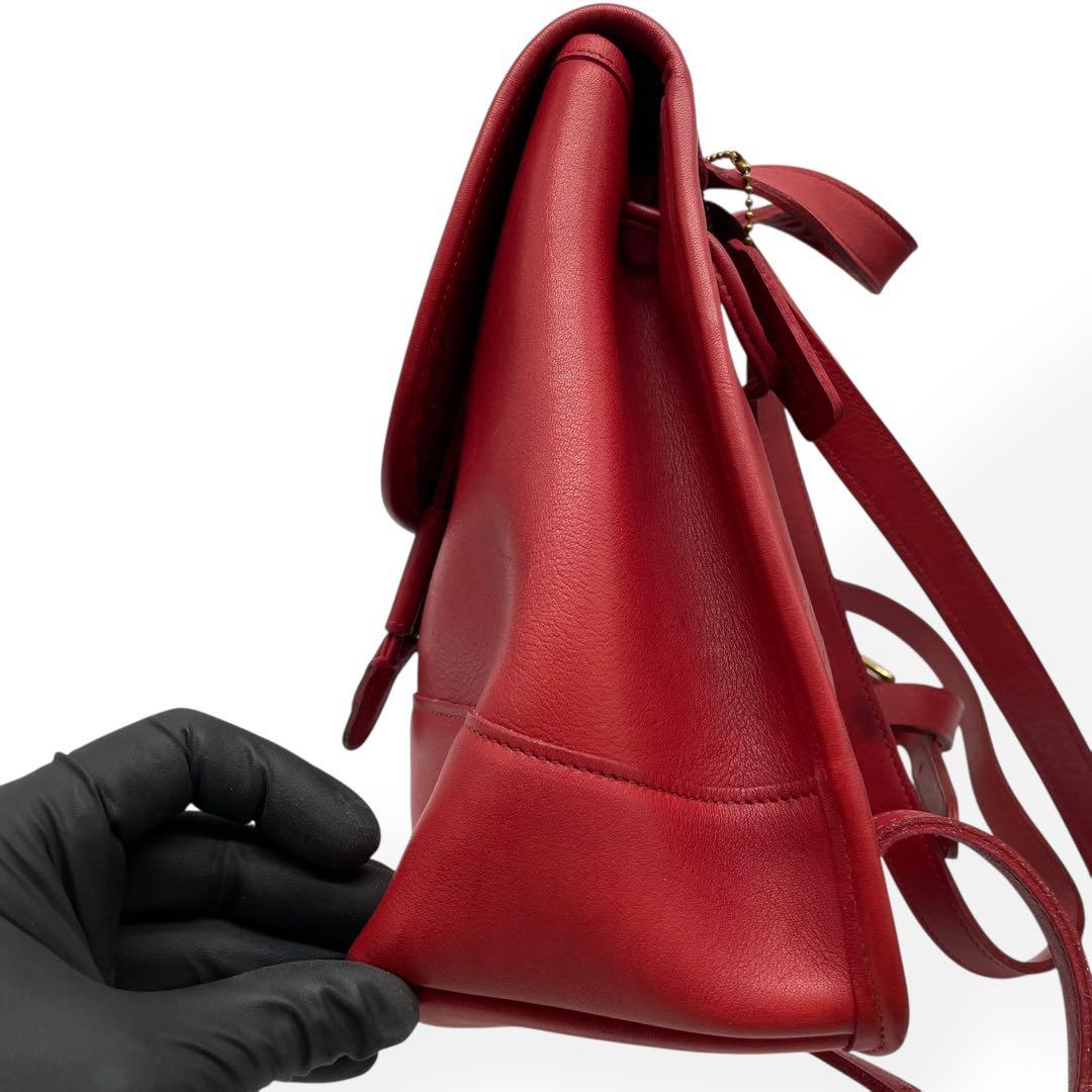 極美品　COACH オールドコーチ　リュック　レザー　レッド　9960