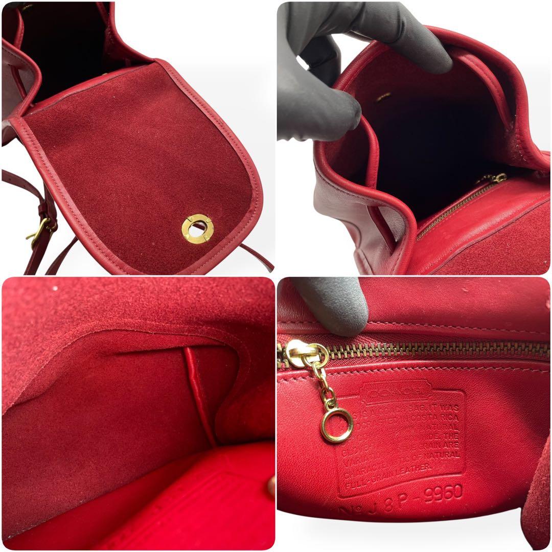 極美品　COACH オールドコーチ　リュック　レザー　レッド　9960
