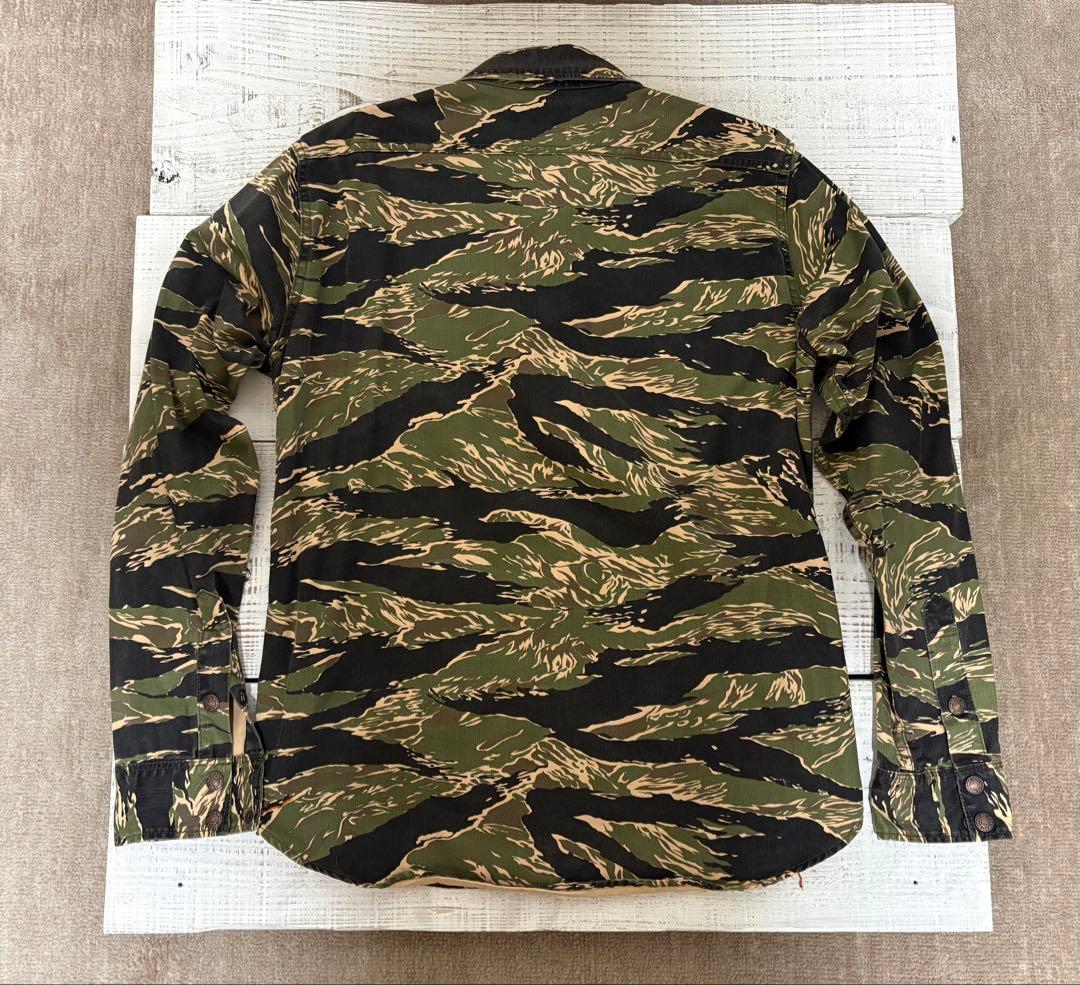 アイアンハート タイガーストライプ カモフラージュ柄 シャツ 希少 L 迷彩