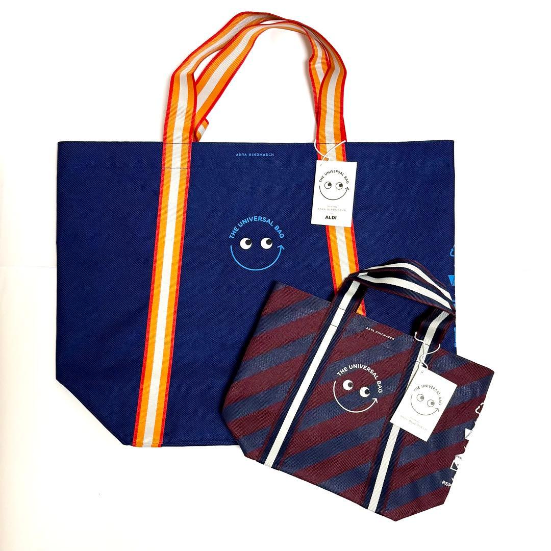 アニヤ・ハインドマーチのストライプ柄とALDIユニバーサルバッグ2点セット