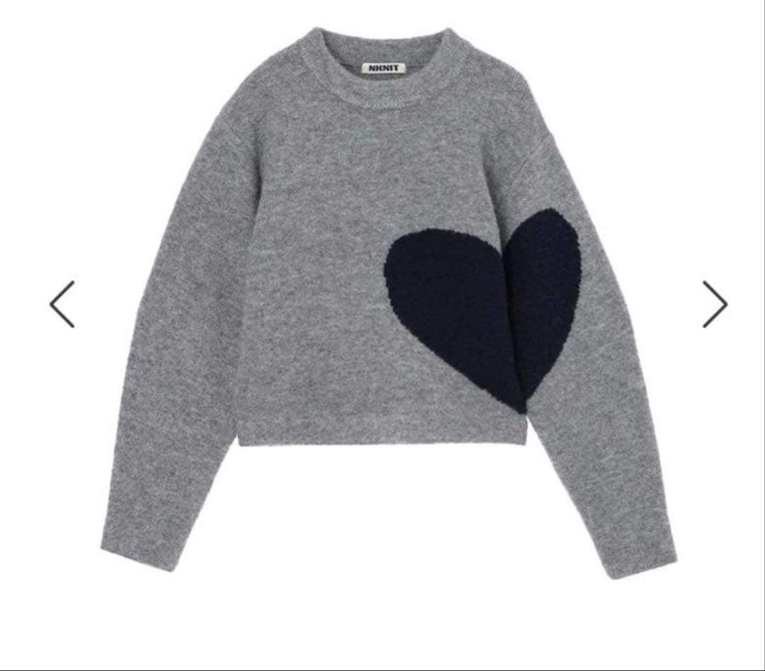 NKNIT グレー ハートパターンニット