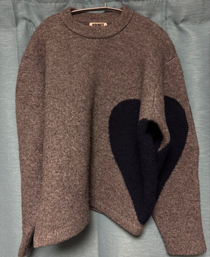 NKNIT グレー ハートパターンニット