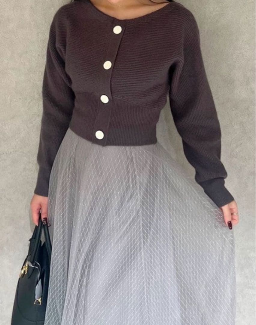 スナイデル SNIDEL ワンピース カーデ×チュールスカート