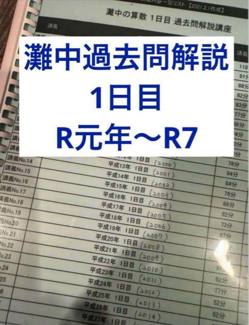最強塾　灘中過去問解説　R1-R7