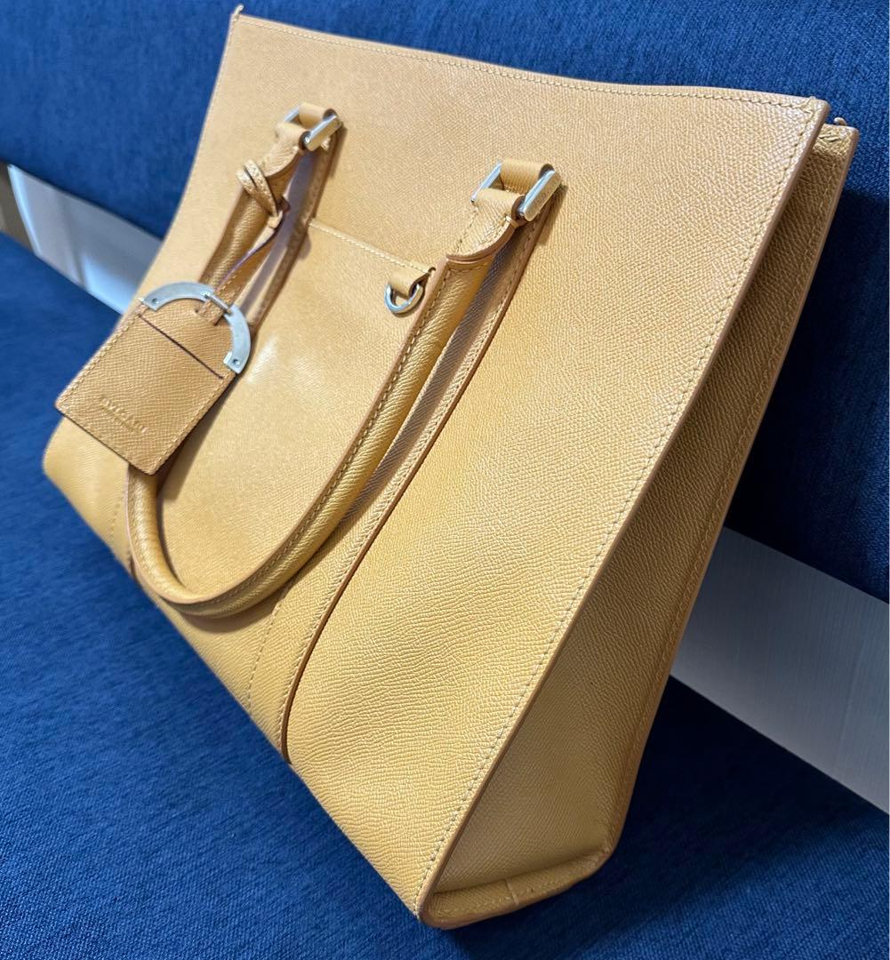 BVLGARI メンズ トートバッグ ビジネスバッグ ベージュ　保存袋あり
