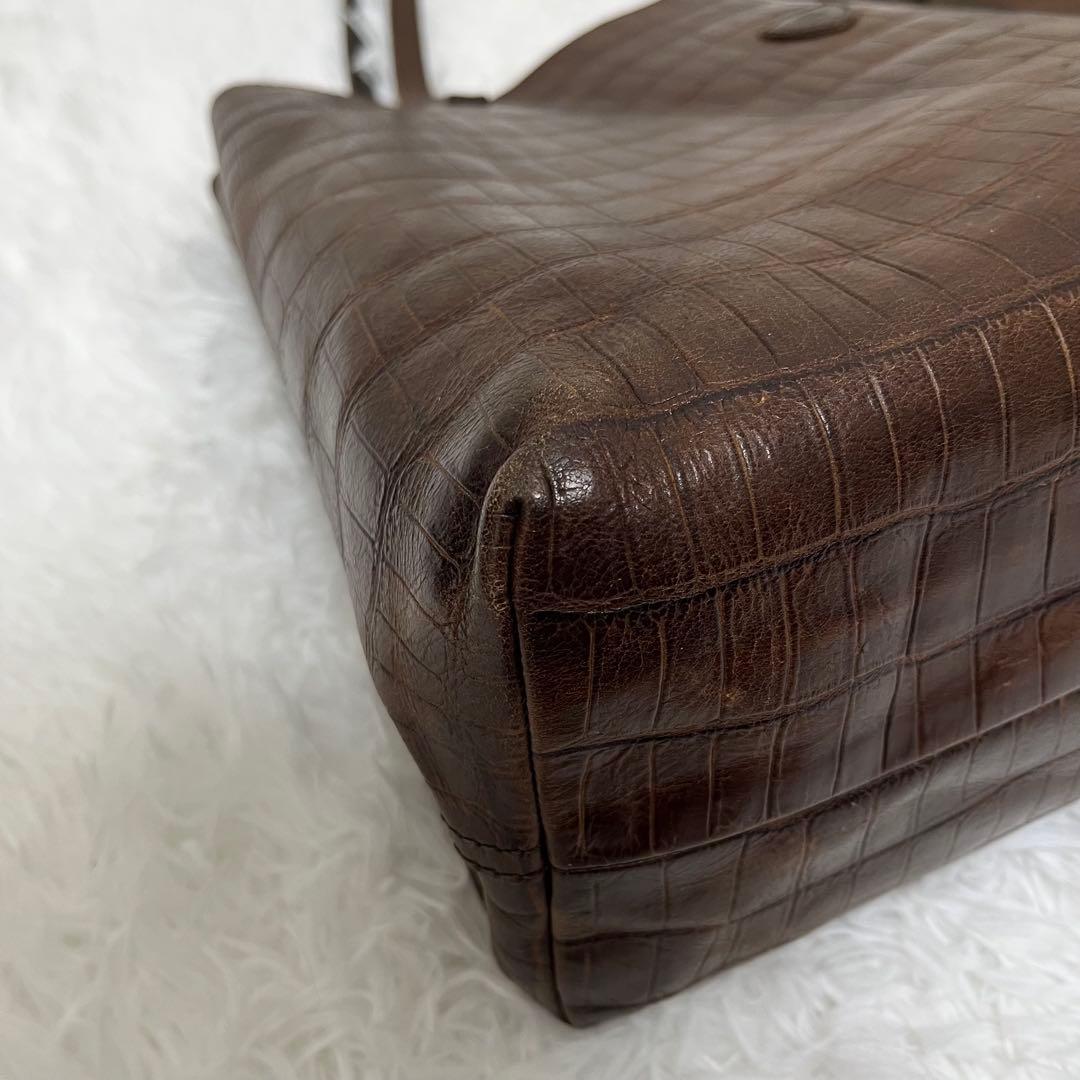 最高級✨フェリージ ✨クロコ型押し　レザートートバッグ ビジネス　11-91