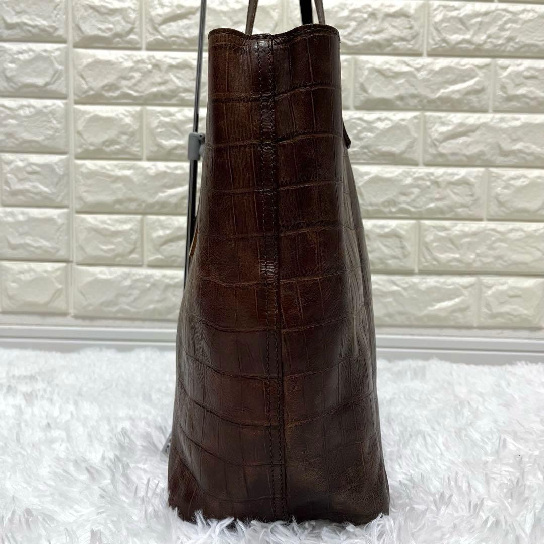 最高級✨フェリージ ✨クロコ型押し　レザートートバッグ ビジネス　11-91