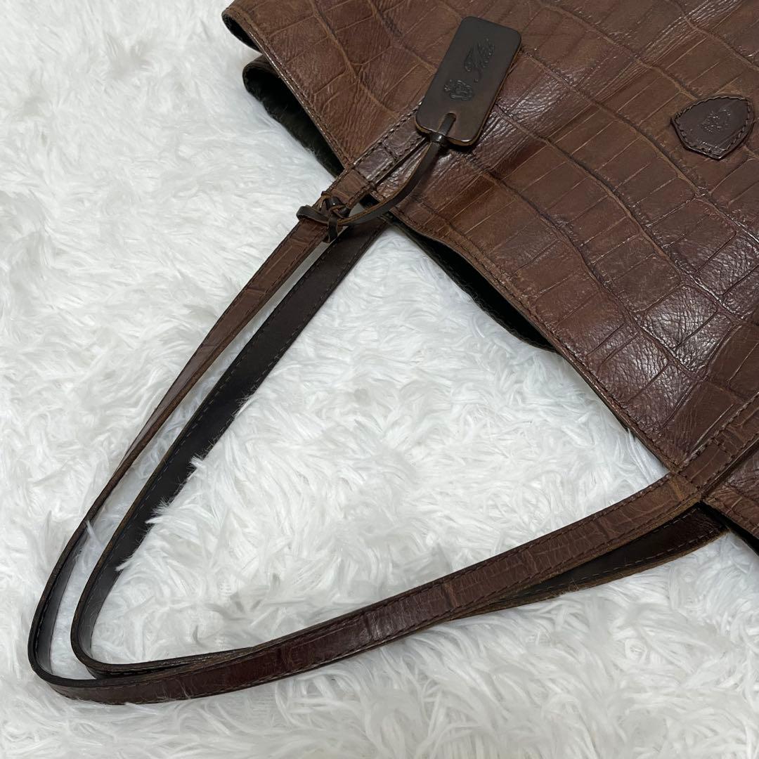 最高級✨フェリージ ✨クロコ型押し　レザートートバッグ ビジネス　11-91