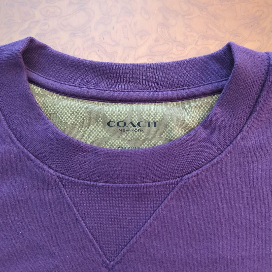 【未使用】COACH ロゴプリント 裏起毛 クルーネック スウェット