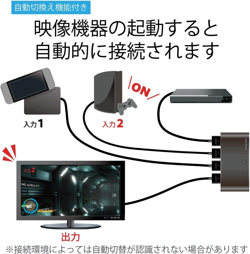 エレコム HDMI切替器 自動切替機能　DH-SW31BK/E