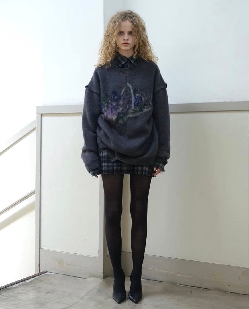 emary モヘア混 ニット ダメージ加工