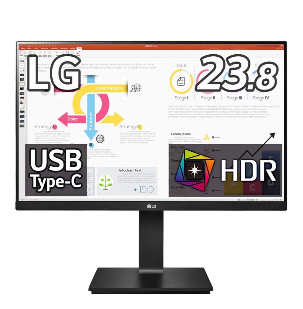 【border】LG 23.8インチモニター 24QP750-B WQHD