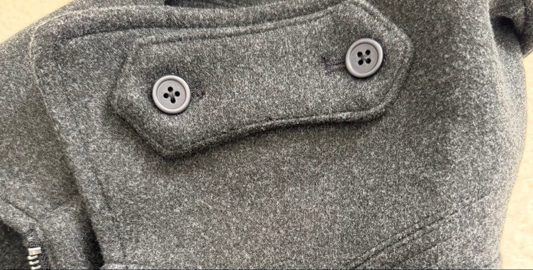 Bleme ダブルジップ メルトンハリントンジャケット チンストラップ付き