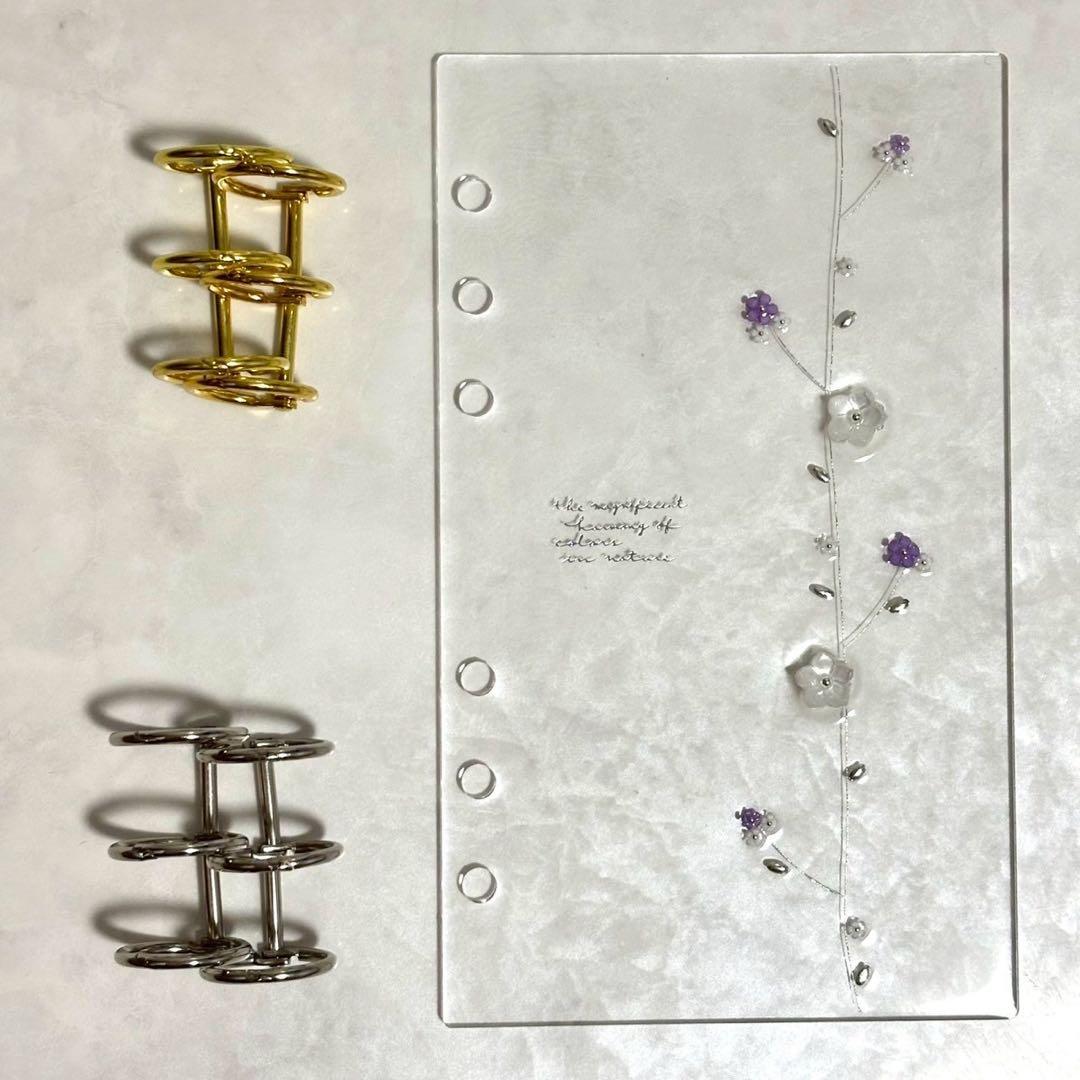 ✨ピゾ✨A6 アクリルレジンバインダー　リング付き　韓国　貯金