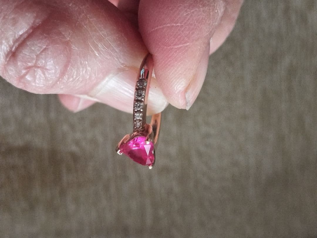 VENDOME　AOYAMA　ローズゴールド ハート型ピンクリング