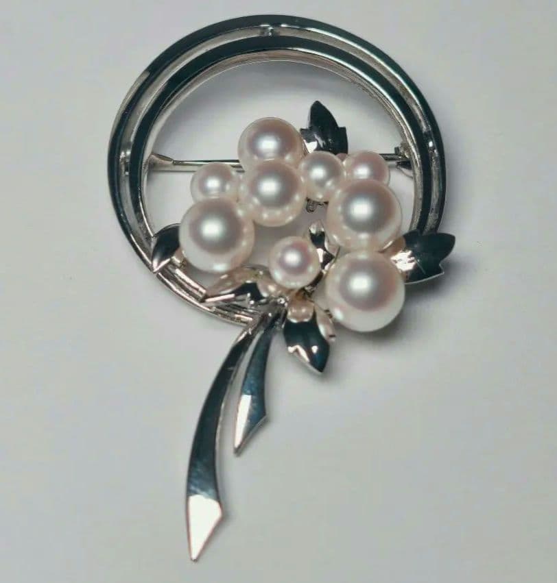 【極美品 最高級】ミキモト ブローチ パール フォーマル 9珠 皇室御用達 花束