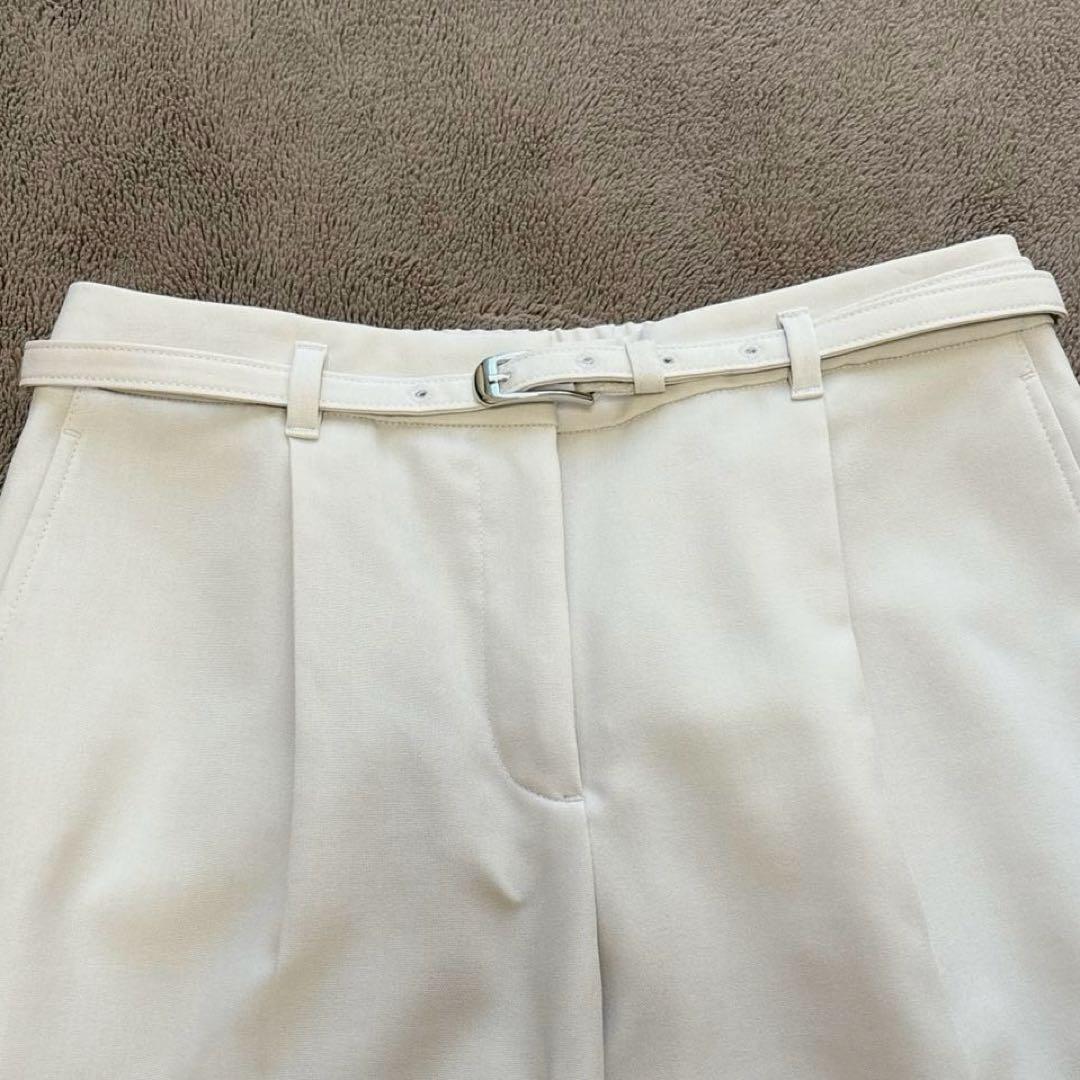 プラステ PLST 洗えるノーカラースーツ　パンツ セットアップ ベルト付 美品