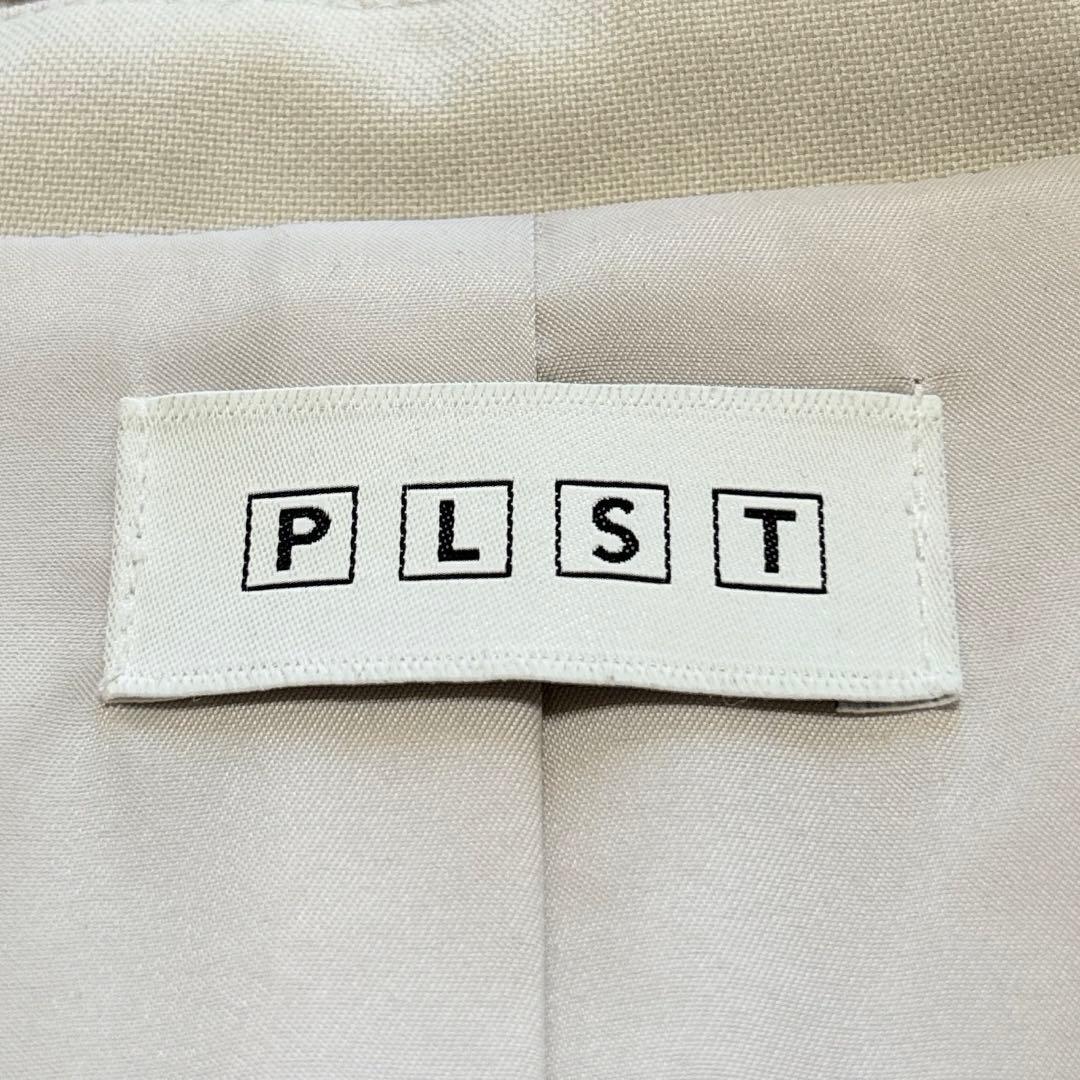 プラステ PLST 洗えるノーカラースーツ　パンツ セットアップ ベルト付 美品