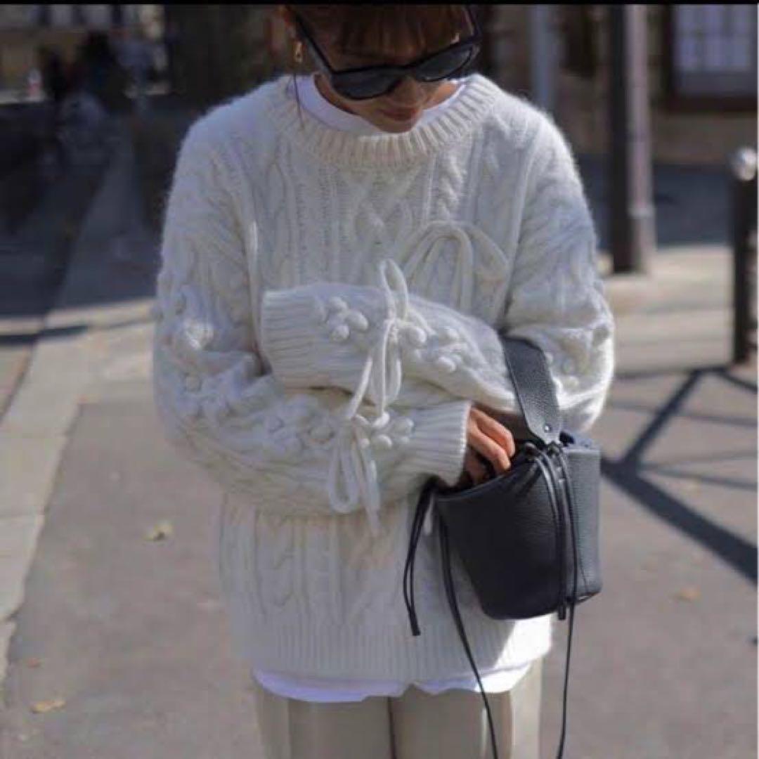 gypsophilaジプソフィアリ　ニット　ribbon cable knit