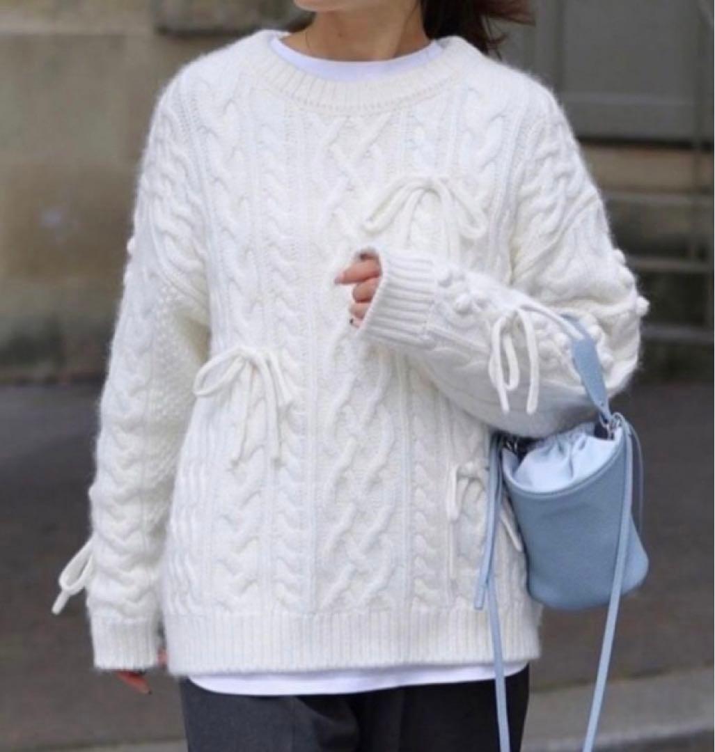 gypsophilaジプソフィアリ　ニット　ribbon cable knit