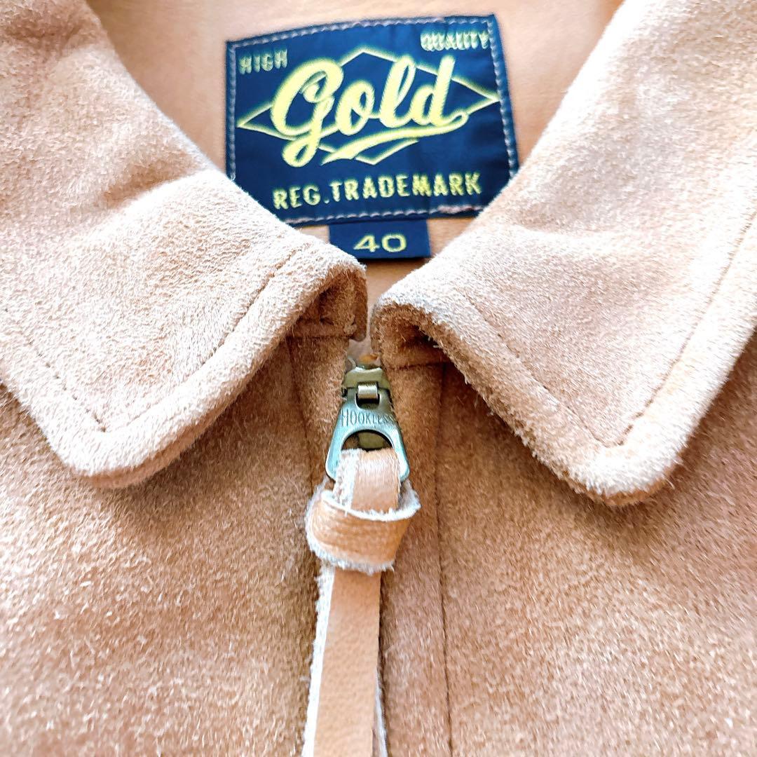 美品 Gold 東洋エンタープライズ ディアスキン スエード レザージャケット