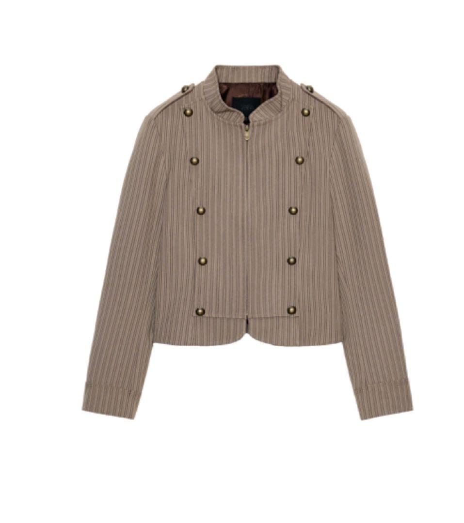 ZARA ストライプ柄フィットブレザー