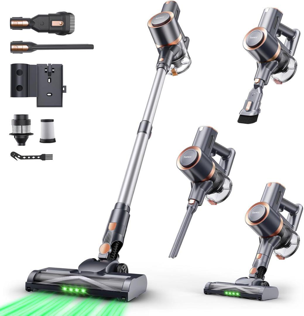 掃除機 コードレス　75Kpa　自立式　置くだけ充電　グリーンLEDライト