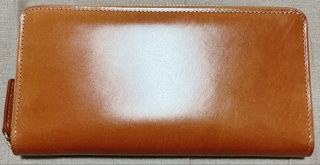 土屋鞄 コードバン 長財布　ファスナーロングパース ナチュラル