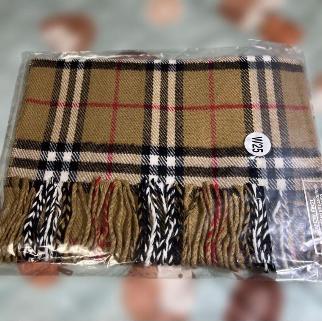 Burberrys チェック柄 マフラー 100%ラムウール 新品 ロングタイプ