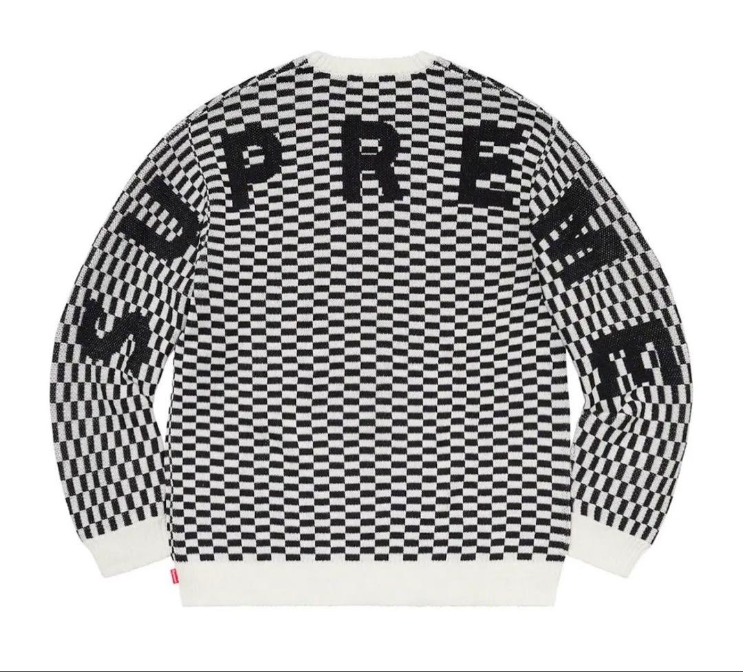トップス Supreme Back Logo Sweater Checkerboard M