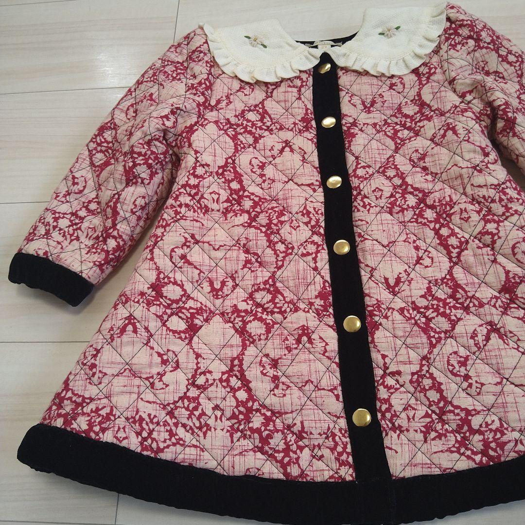 Bonjour diary ベロア キルティングコートドレス2Y