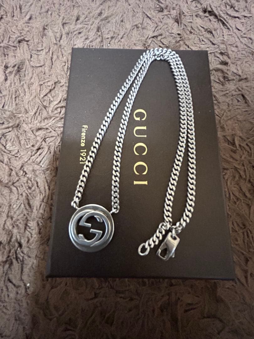 美品GUCCI インターロッキング・G／シルバー／ネックレス／Ag925
