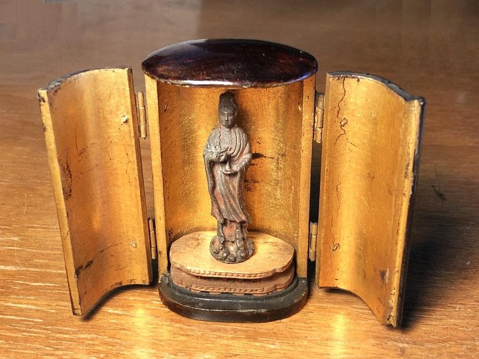 【 厨子入り観音 】　携行仏　江戸～戦前