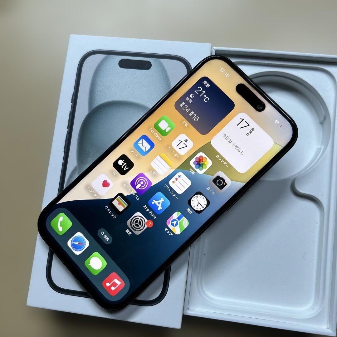iPhone15 128GB SIMフリー　ブラック　背面割れあり