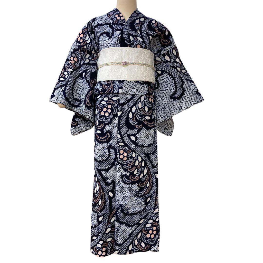 ◎mk-1208　有松鳴海　絞り浴衣　夏　有松絞り　浴衣　ｋ-7-11