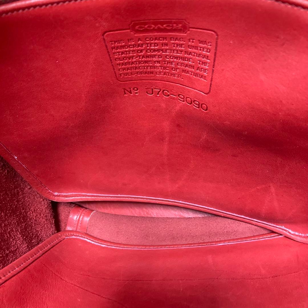 希少色　COACH オールドコーチ　USA トートバッグ　肩掛け　XL 赤