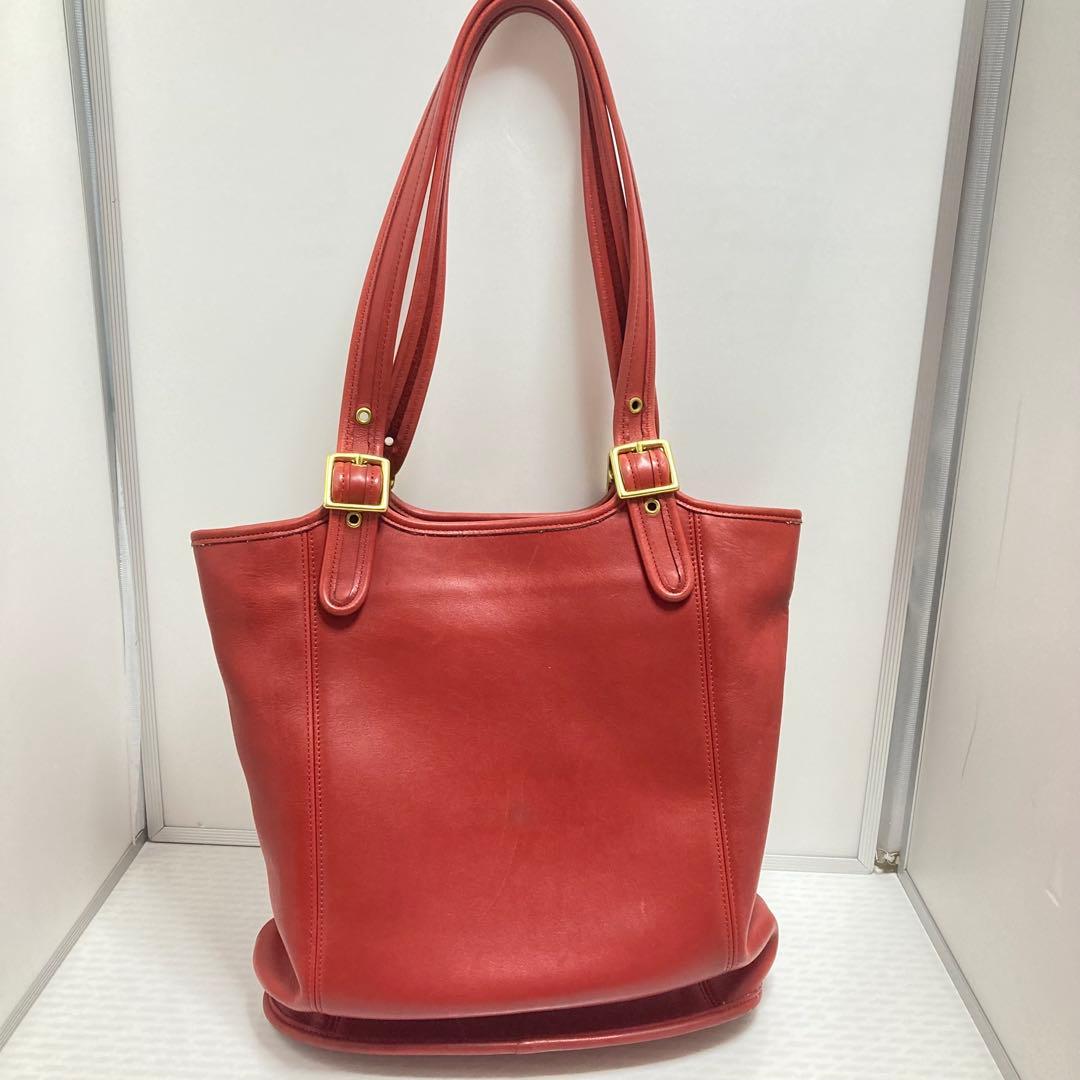 希少色　COACH オールドコーチ　USA トートバッグ　肩掛け　XL 赤