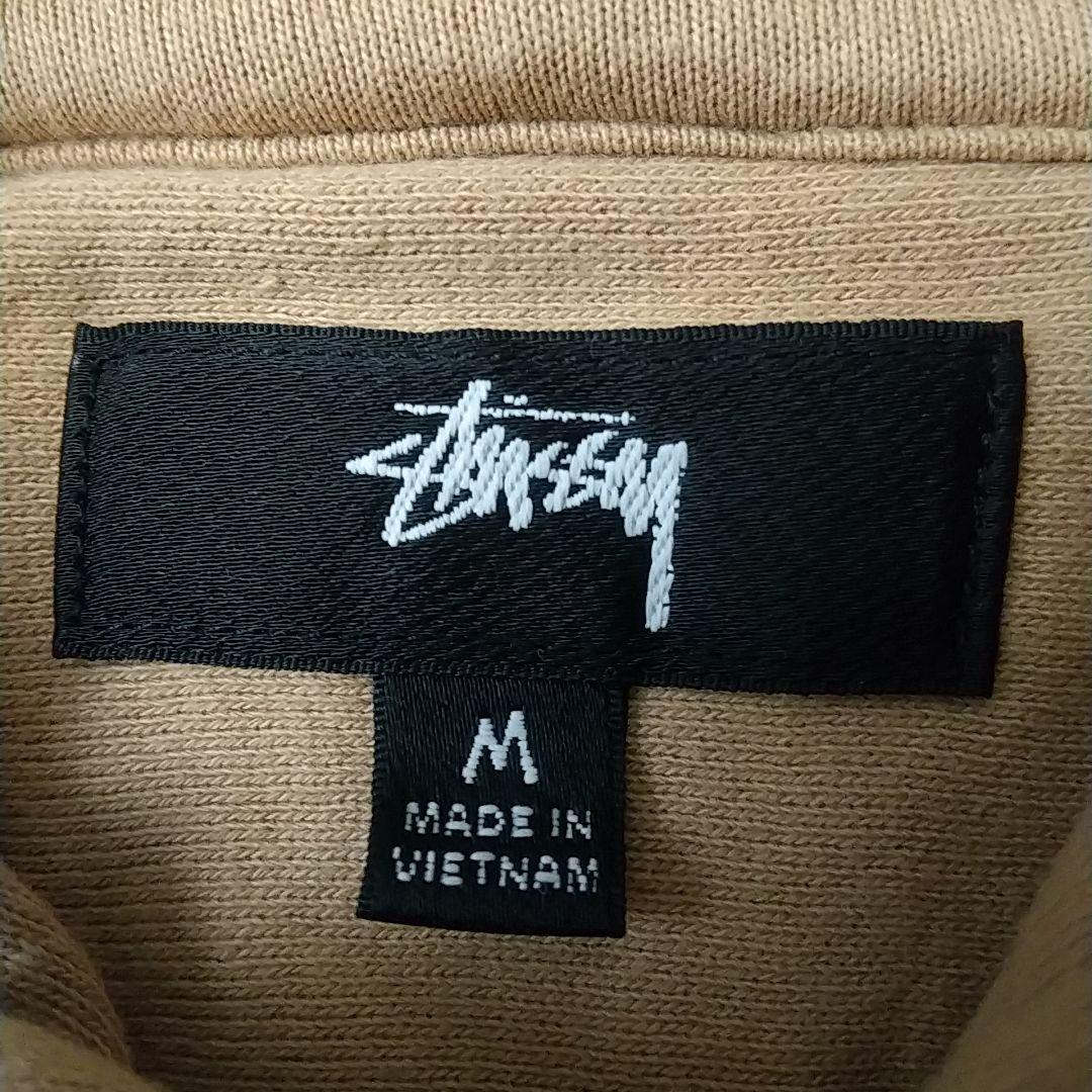 人気☆ステューシー 刺繍 センターロゴ ショーンフォント パーカー L ベージュ