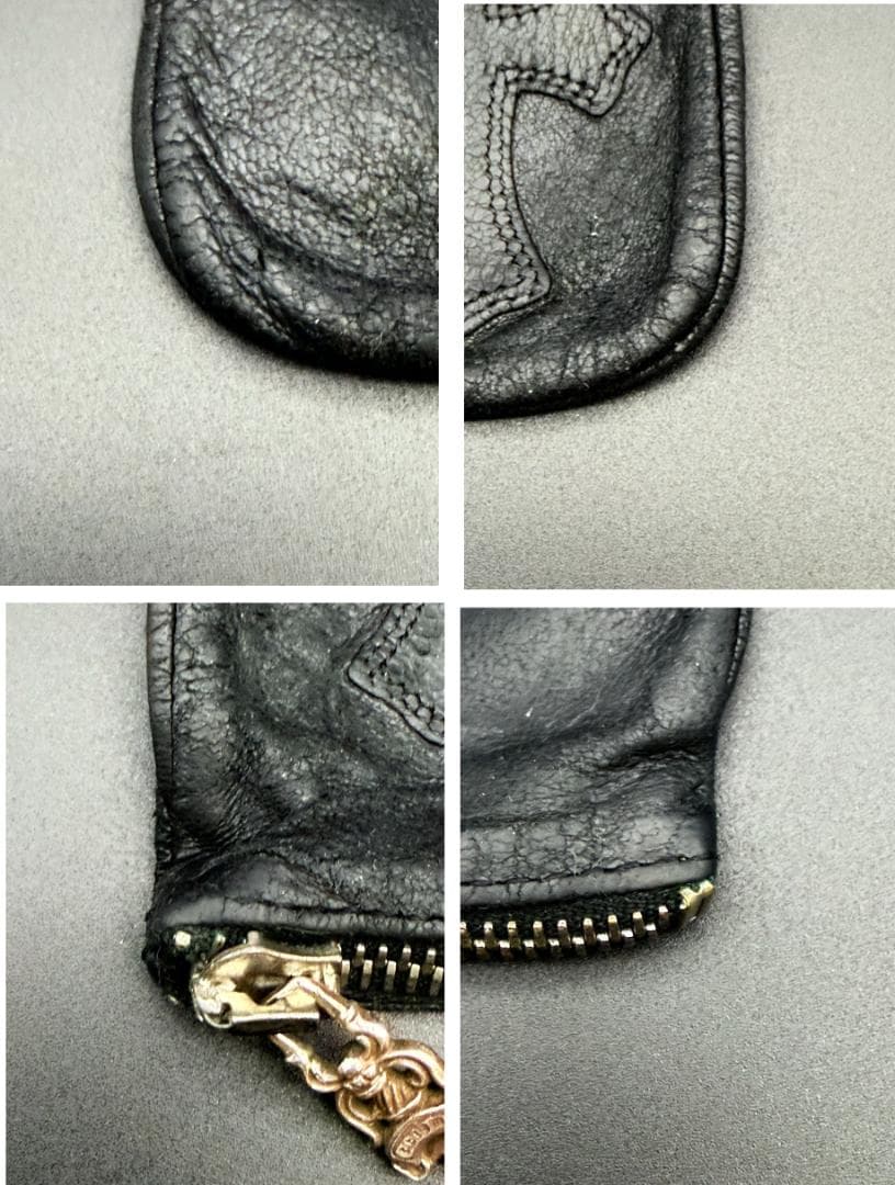 [鑑定済み] クロムハーツ チェンジパース クロスパッチ レザー 黒 小銭入れ