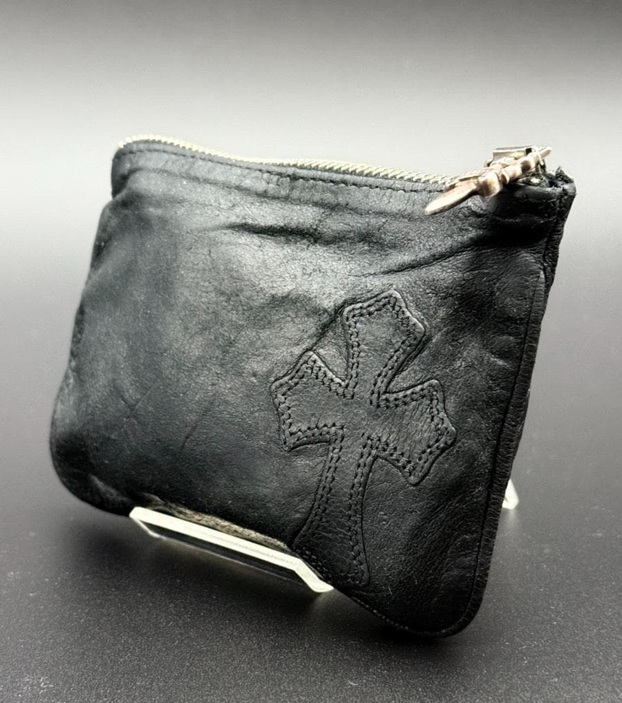 [鑑定済み] クロムハーツ チェンジパース クロスパッチ レザー 黒 小銭入れ