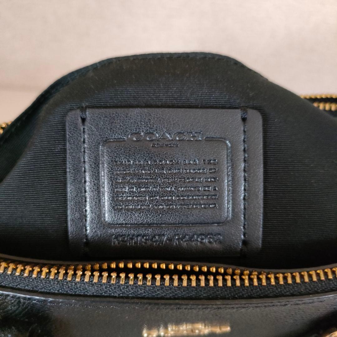 COACH 本革 ミニサリー キャリーオール ブラック ハンドバッグ