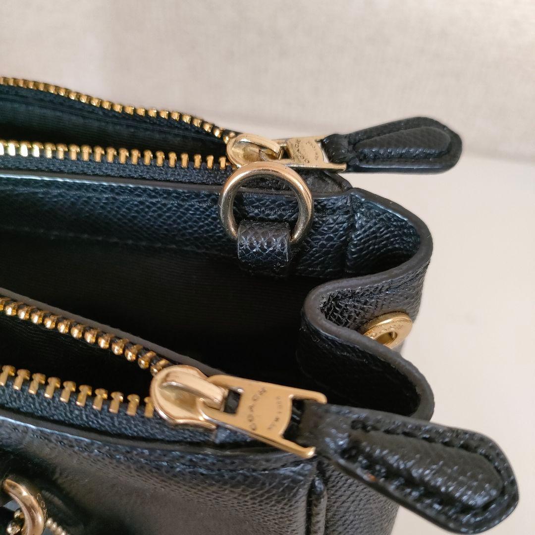 COACH 本革 ミニサリー キャリーオール ブラック ハンドバッグ