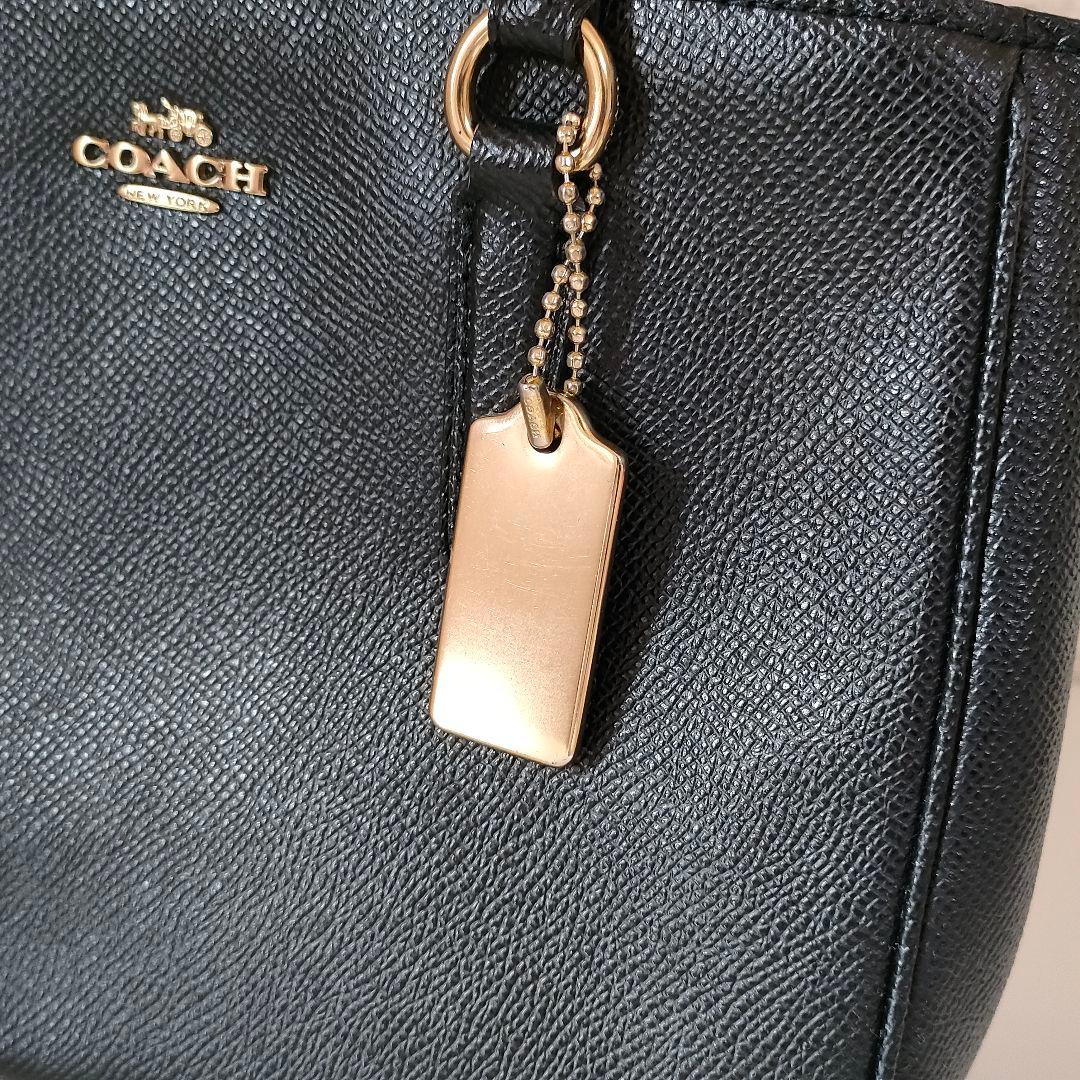 COACH 本革 ミニサリー キャリーオール ブラック ハンドバッグ