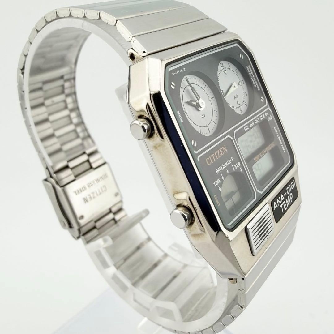 美品 シチズン アナデジテンプ 8988-001911 メンズ クォーツ腕時計