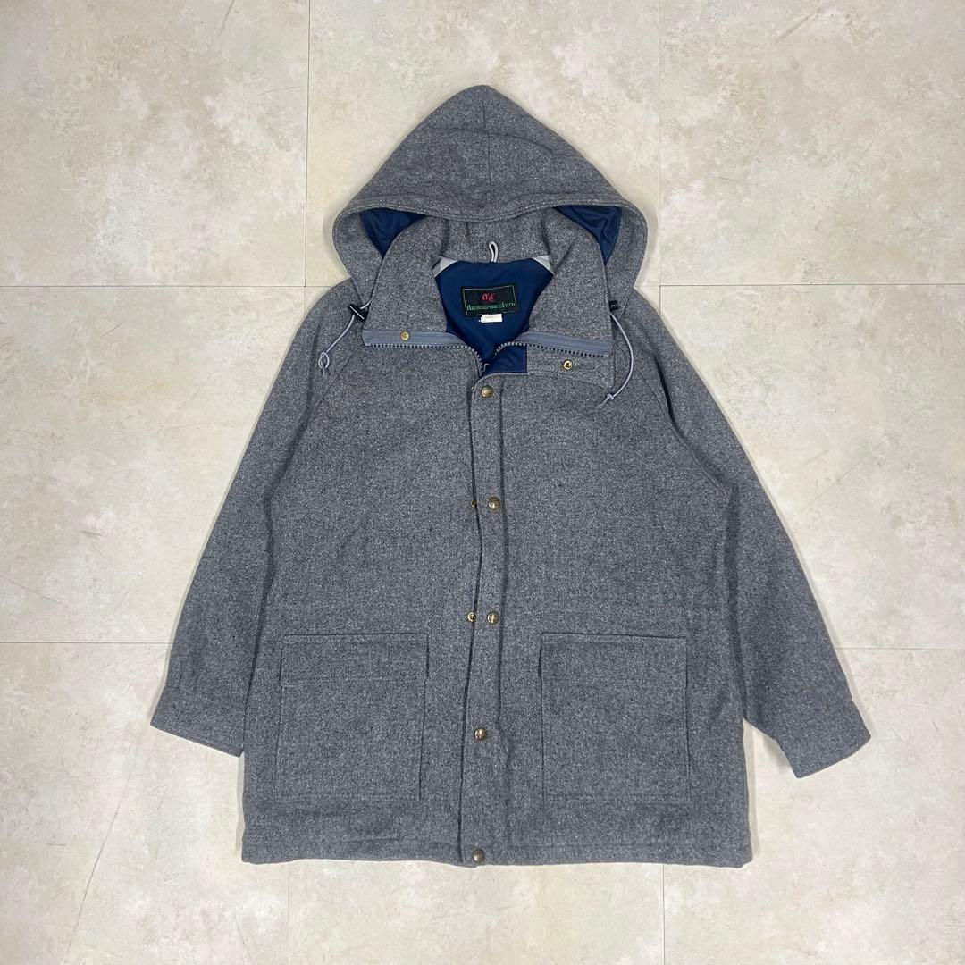 アバクロ ウールリッチ ウール マウンテンパーカー グレー L