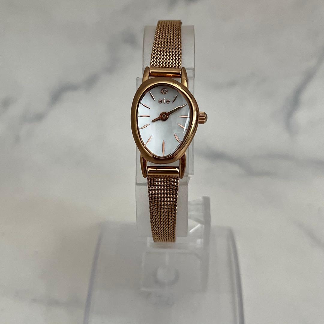 ete エテ 腕時計 ジェムフェイス レディース ダイヤ メッシュベルト