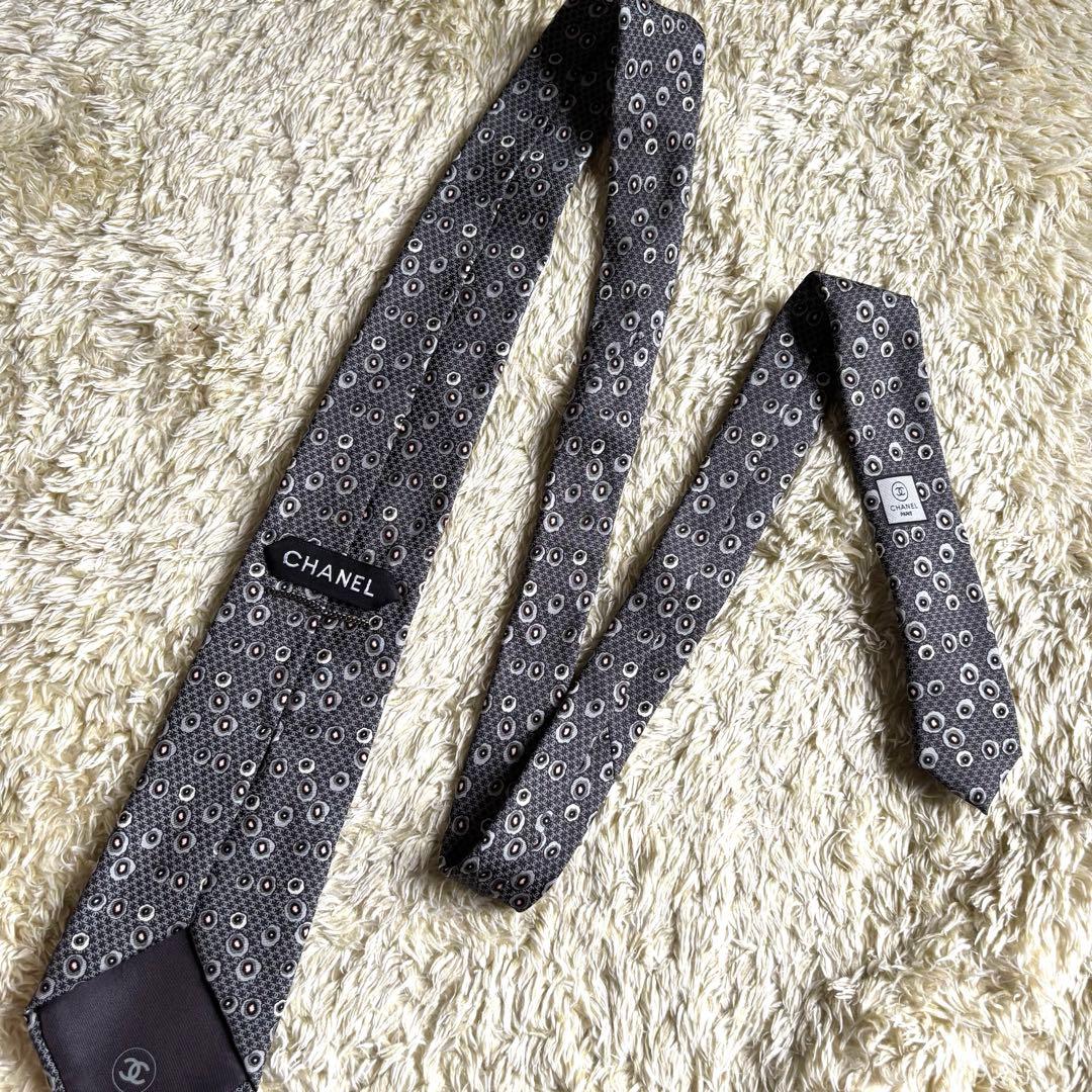 美品　シャネル ココマーク ネクタイ シルク フォーマル　マイクロココ
