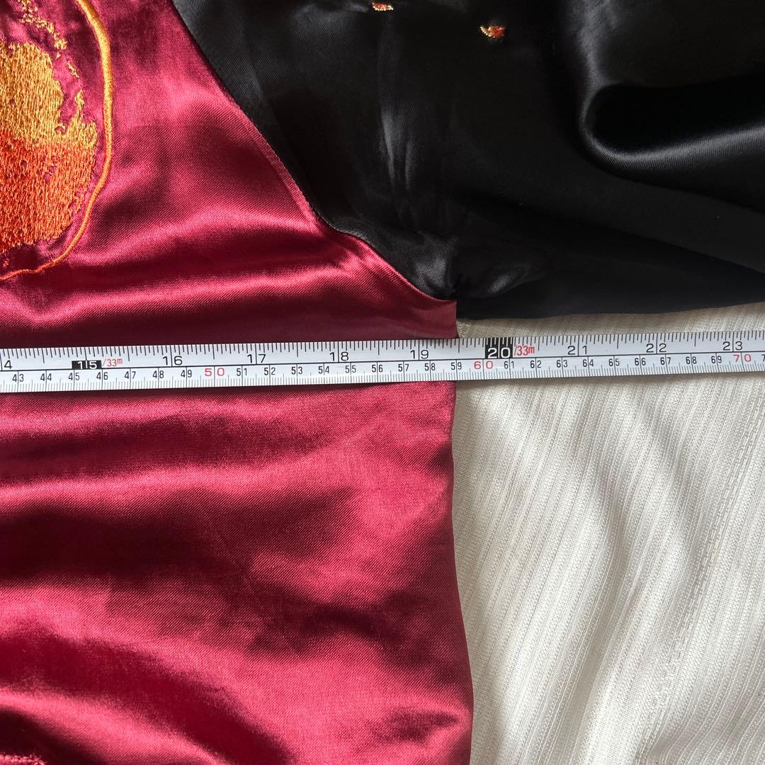 絡繰魂 粋 満月に狼 咆哮 リバーシブル スカジャン レーヨン XL